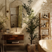 Wabi-Sabi Bathroom | Organic Dacha Style