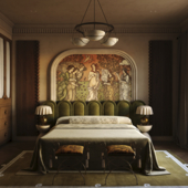 Bedroom in autumn colors