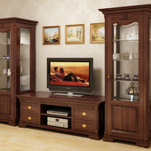 Curbstone under TV and showcases
