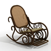 Wickerwork armchair-rocking chair