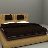 Кровать с кожаной оббивкой