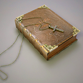 Bible and a cross.