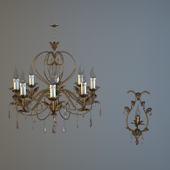 Chandelier and wall brackets