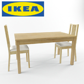 IKEA, стул БЁРЬЕ, стол БЬЮРСТА