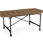 Vintage wood & metall table 72 '' S 0004-8831