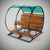 Park bench with canopy