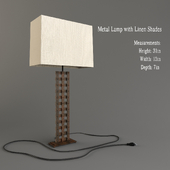 Metal Lamp with Linen Shades