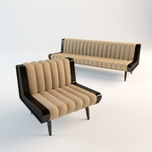 Retro Modern Sofa and Occasional Chair