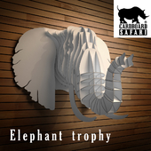 Cardboard safari elephant trophy