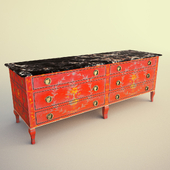 Red chest of drawers
