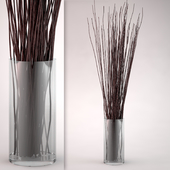 Glass vase with twigs
