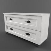 Chest of drawers on castors