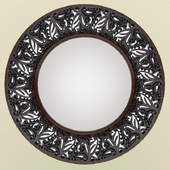 Carved round mirror