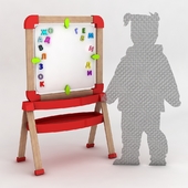 Kids easel with the silhouette of a child