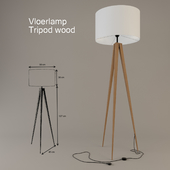 Vloerlamp Tripod wood