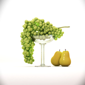 Vase with grapes