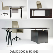 Oak Percorsi Office Table & Chair