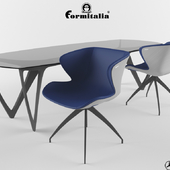 Formitalia "Mercedes-Benz style" Chairs & Table