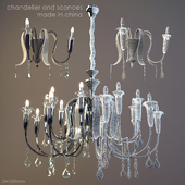 Chandelier and sconces. made in China.