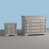 Chest of drawers and bedside table