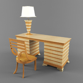 table, Chair, floor lamp