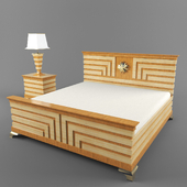 bed table and floor lamp
