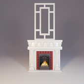 Fireplace with mirror