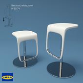 Bar stool, white, crmt