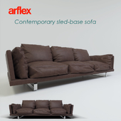 Contemporary sled-base sofa