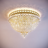 Crystal ceiling mounted light fixture
