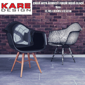 KARE Chair with Armrest Forum Wood Black