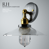 RIBBED GLASS FILAMENT SCONCE AGED STEEL