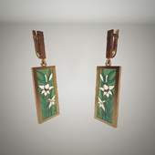 Earrings with glass inserts