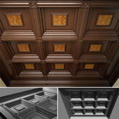 Wooden coffered ceiling in Victorian style