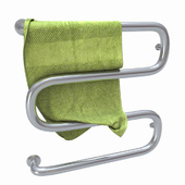 Heated towel rail with towel
