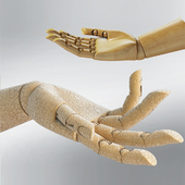 Wooden hand model for artists