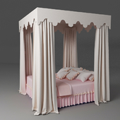 bed with a rectangular canopy