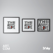 Art.com-THE ANSWER IS LOVE GRUNG SQUARE