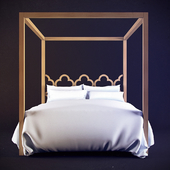 Bed with wooden frame