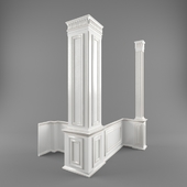 Set of panels and columns for decoration.