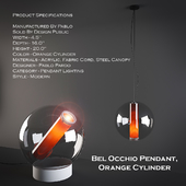 Bel Occhio Pendant, Orange Cylinder