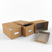 cardboard boxes with metal brackets