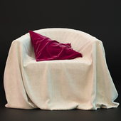 cloth armchair with pillow