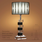 Percussion Black and White Crystal Modern Table Lamp
