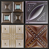 Decorative leather 3D panel