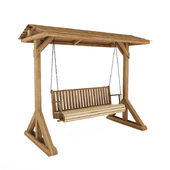 Wooden swing bench