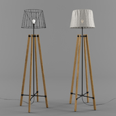 Wood Wire Floor Lamp