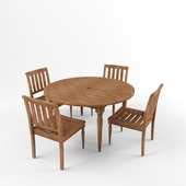 Стол "Millbrook Round Dining Table" и стулья "Millbrook Wood-Seat Side Chair"