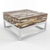 Kisimi Acrylic Coffee Table with Metal Base