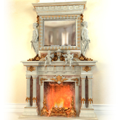 Fireplace in the Baroque style